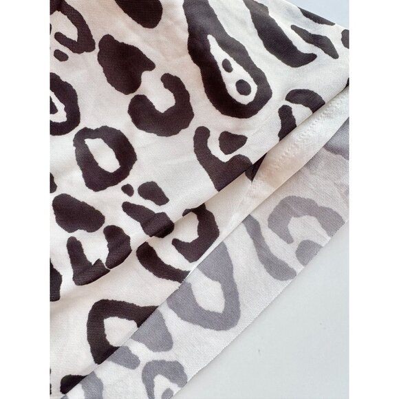 AFRM Rosalie Stark Leopard Mesh Strapless Gathered Maxi Dress, Size S - Picture 10 of 14